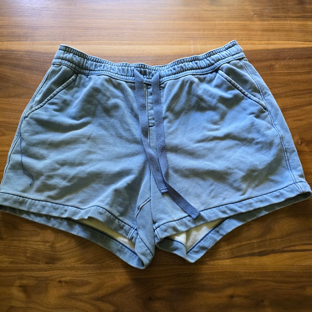Lane Bryant Sweat Shorts Womens 14 Blue Mineral Wash French Terry Drawstring